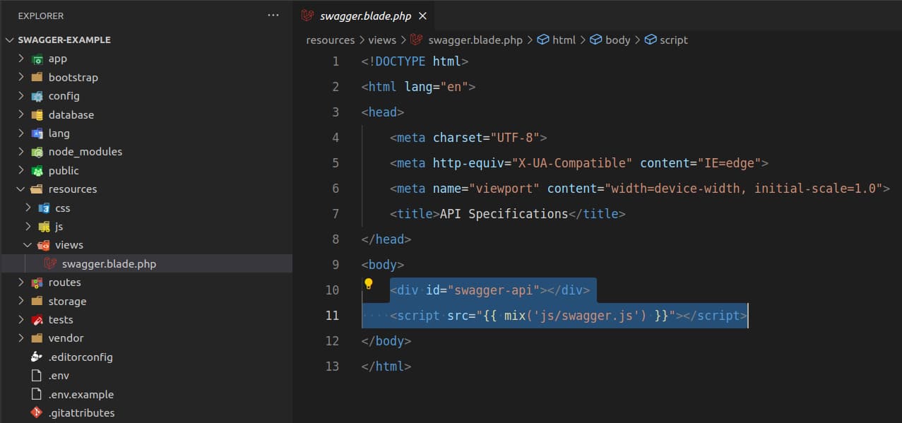 Swagger Blade php