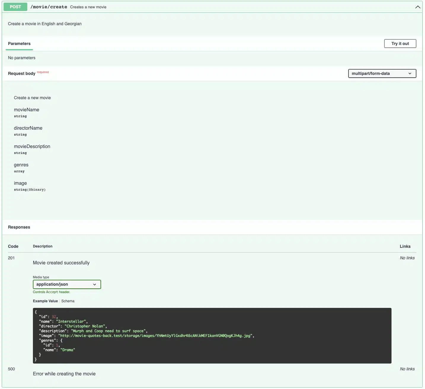 Testing endpoint